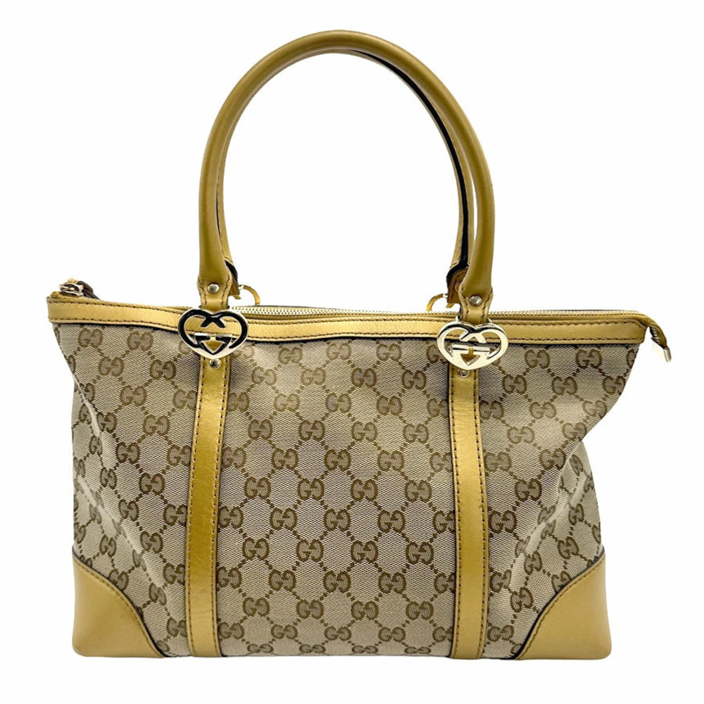 Gucci Handbag GG Canvas Gold Brown